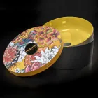 Žluté kulaté umyvadlo na desku z glazované hlíny Made in Italy - Tatiana Viadurini