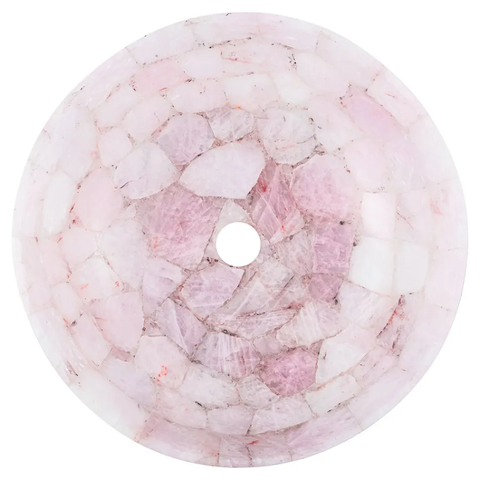 Kulaté umyvadlo růženín Paloma, ruční Viadurini