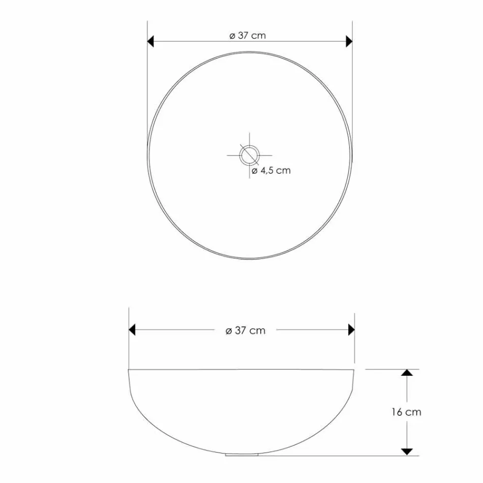 Moderní kulaté umyvadlo v nano Loano Viadurini