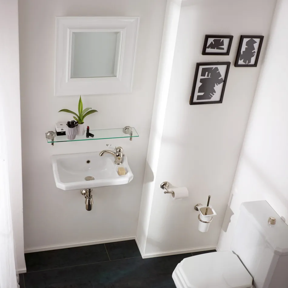 Závěsný mycí dřez v klasickém designu keramický, vyrobený v Itálii - Nausica Viadurini