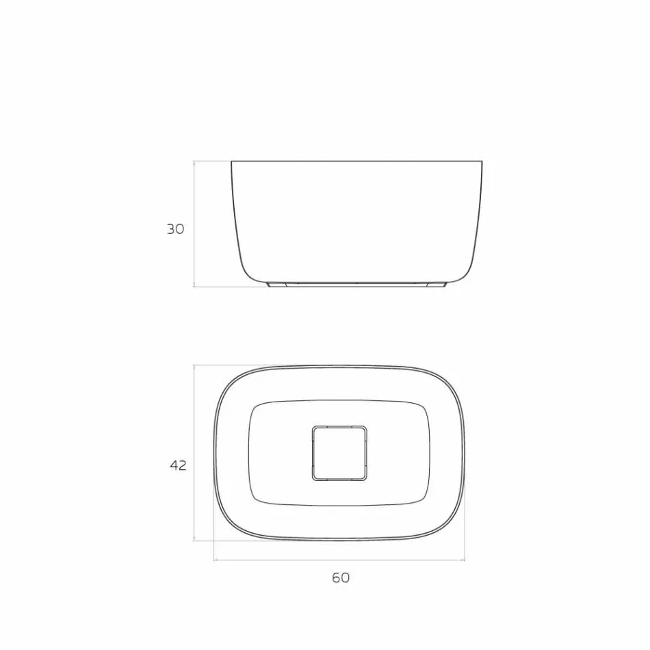 Volně stojící volně stojící dřez vyrobený v Itálii, Lallio Viadurini