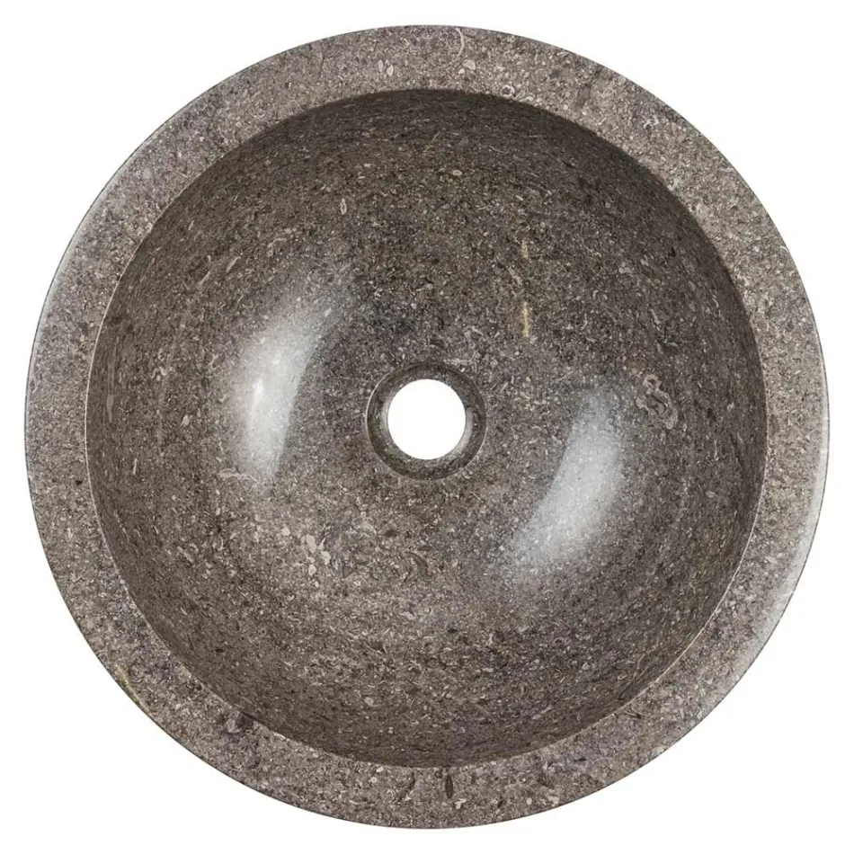 Kruhové umyvadlo na desku z ručně vyrobeného mramoru, Bucine Viadurini