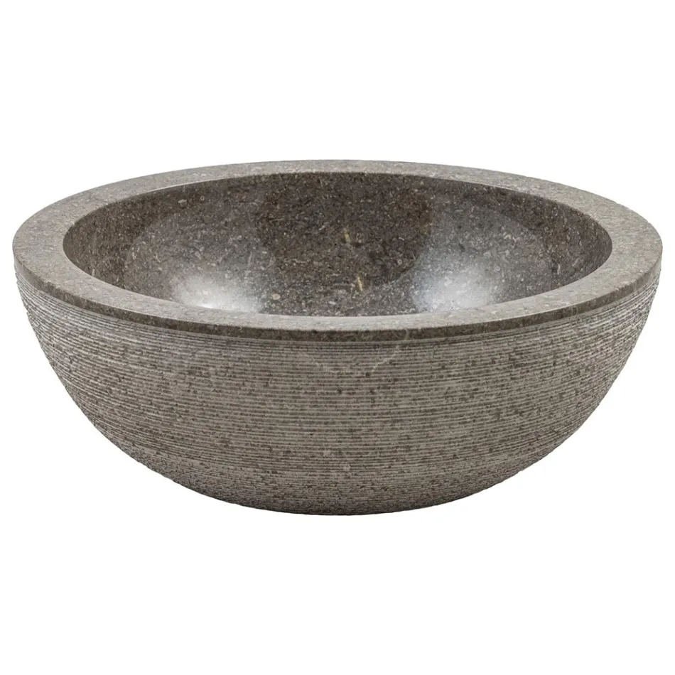 Kruhové umyvadlo na desku z ručně vyrobeného mramoru, Bucine Viadurini