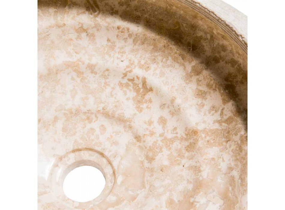 Kruhové umyvadlo stojící z bílého mramoru, Bucciano Viadurini