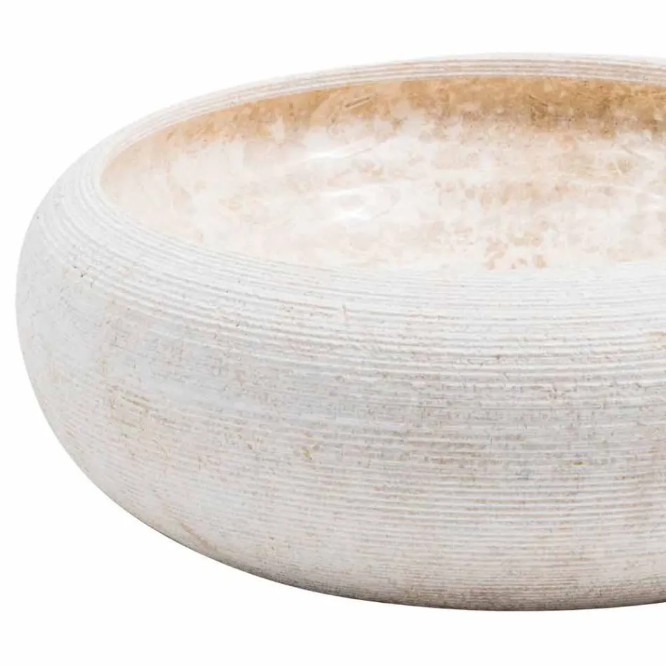 Kruhové umyvadlo stojící z bílého mramoru, Bucciano Viadurini