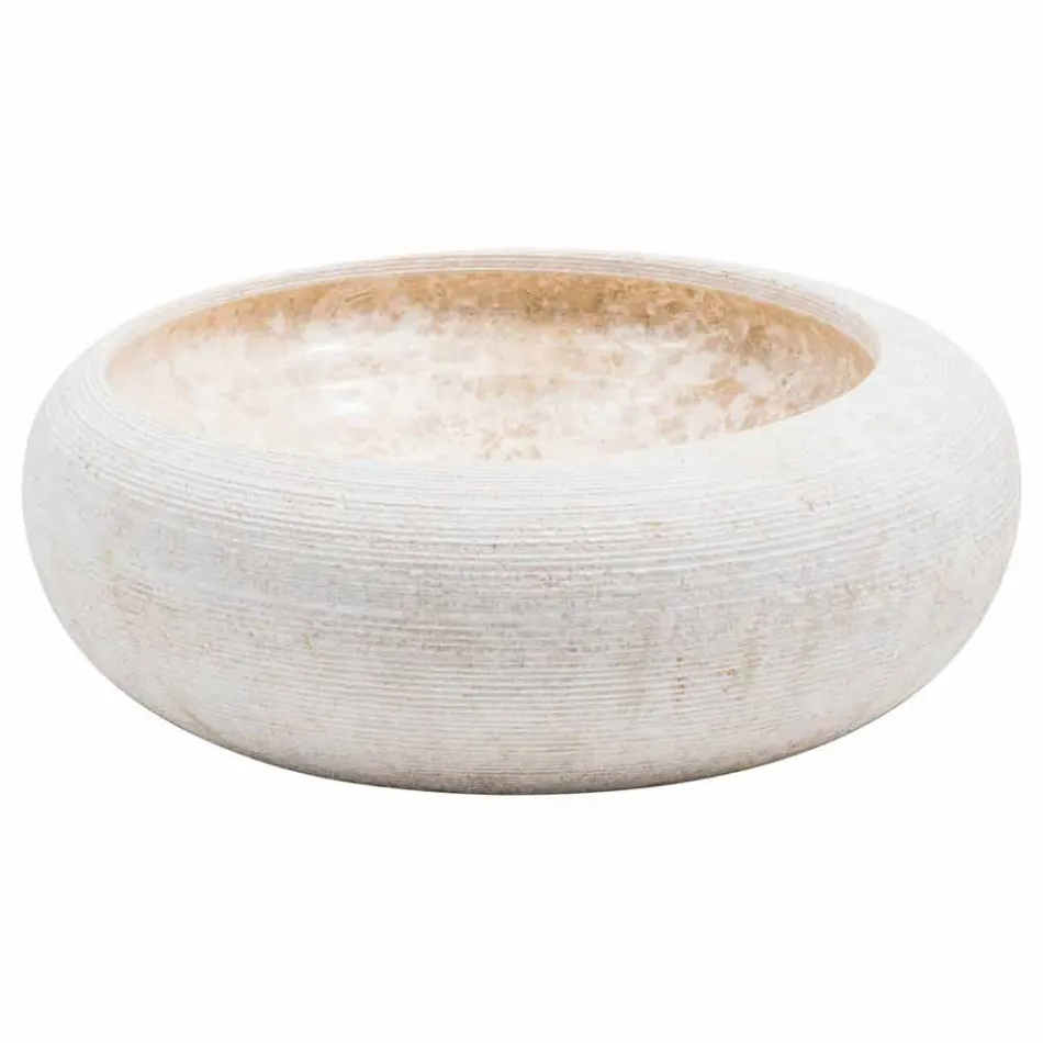 Kruhové umyvadlo stojící z bílého mramoru, Bucciano Viadurini