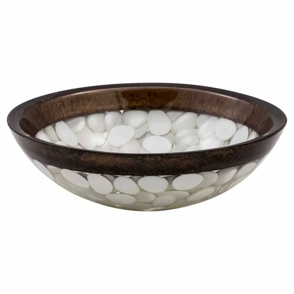 Kruhové umývadlo na ruku vyrobené z pryskyřice, Buguggiate Viadurini