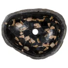 Umyvadlo na desku ručně vyrobené z říčního kamene, Palizzi Viadurini