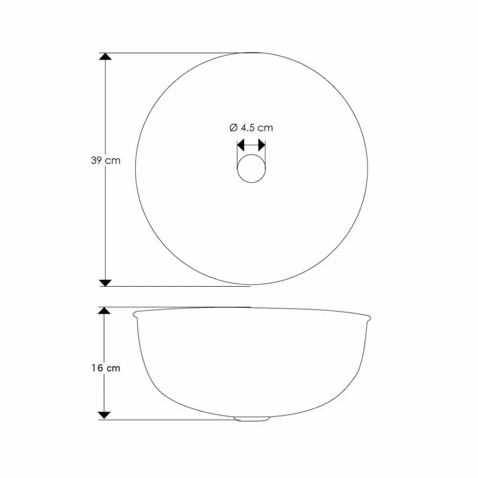 Kulatý dřez na desku v bílém a nebesky modrém smaltovaném kovu - obloha Viadurini
