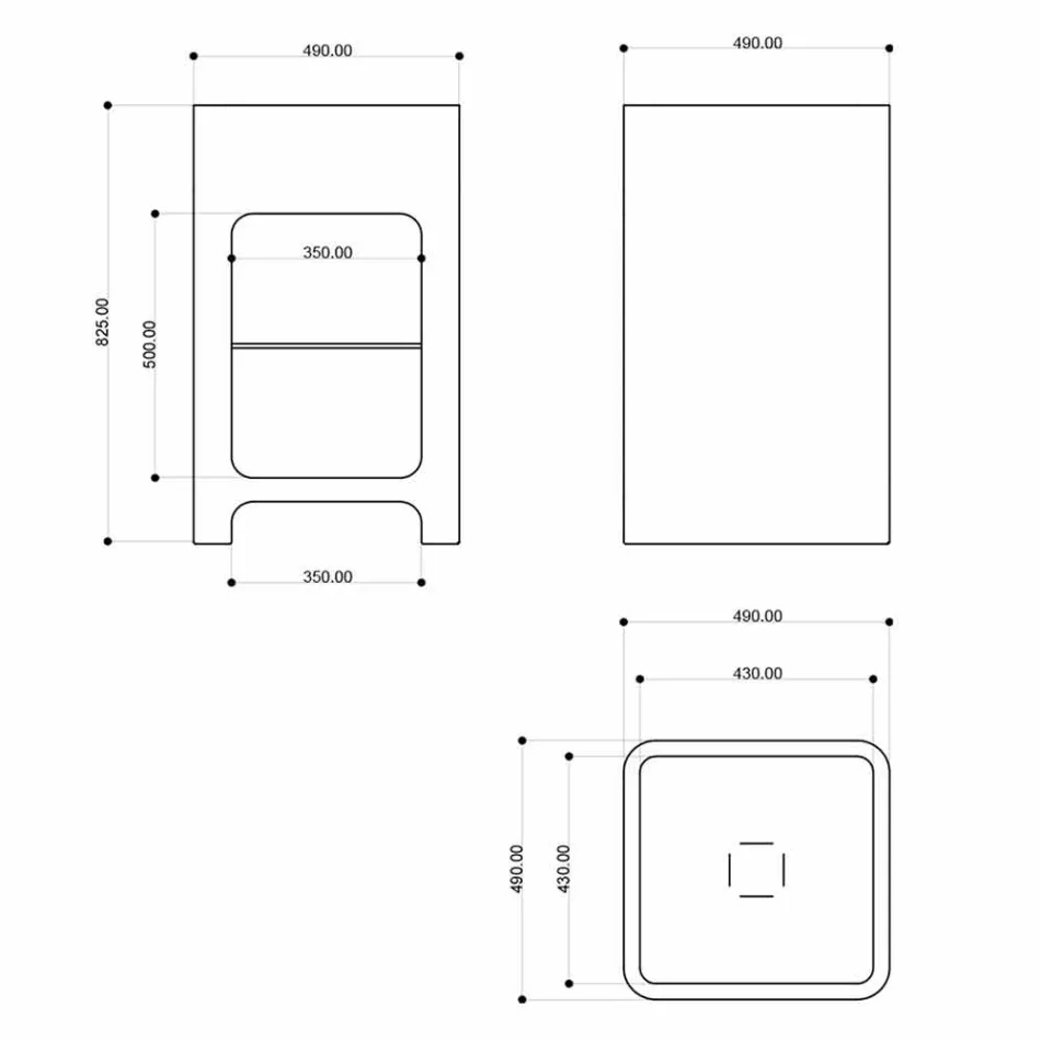 Moderní monoblokový volně stojící dřez vyrobený v Itálii, Tufino Viadurini
