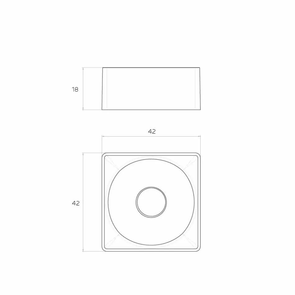Čtvereček moderní dřez vyrobený v Itálii, Forino Viadurini