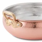 Ručně konzervovaný měděný zeleninový hrnec se 2 uchy vyrobenými v Itálii 16 cm - Gianmaria Viadurini