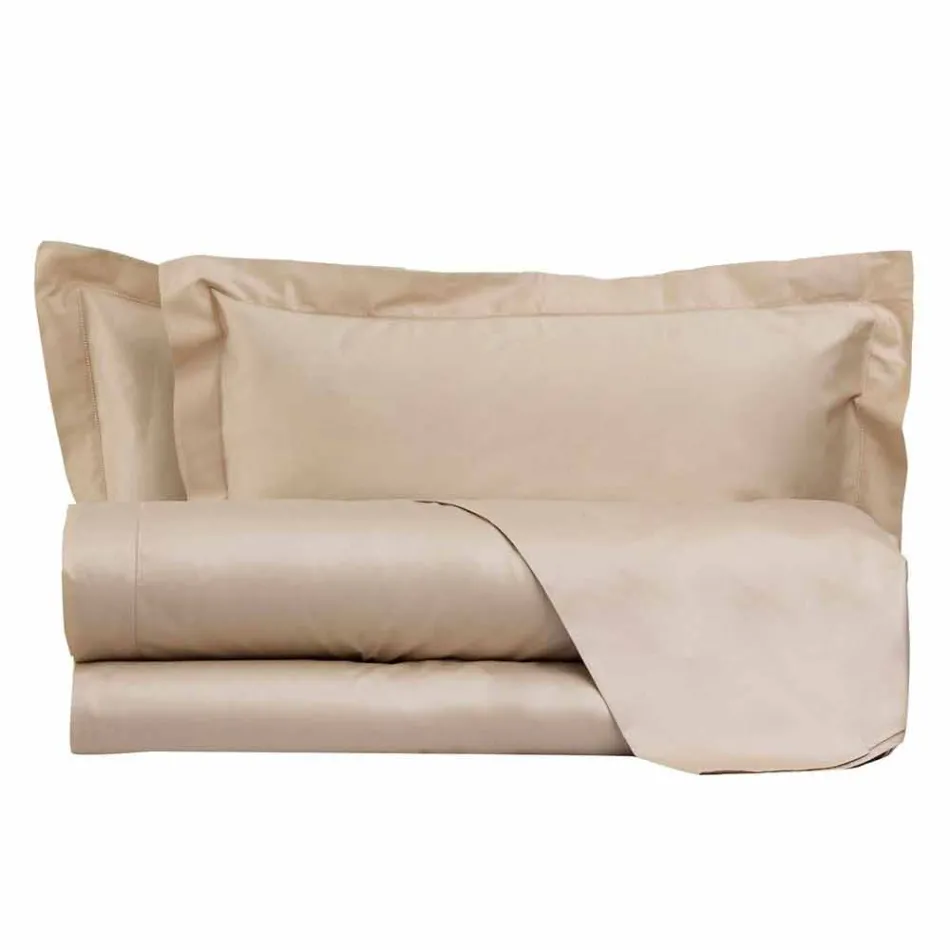 Jednobarevné listy kompletní v bavlněné saténové pro dvoulůžko - ibišek Viadurini