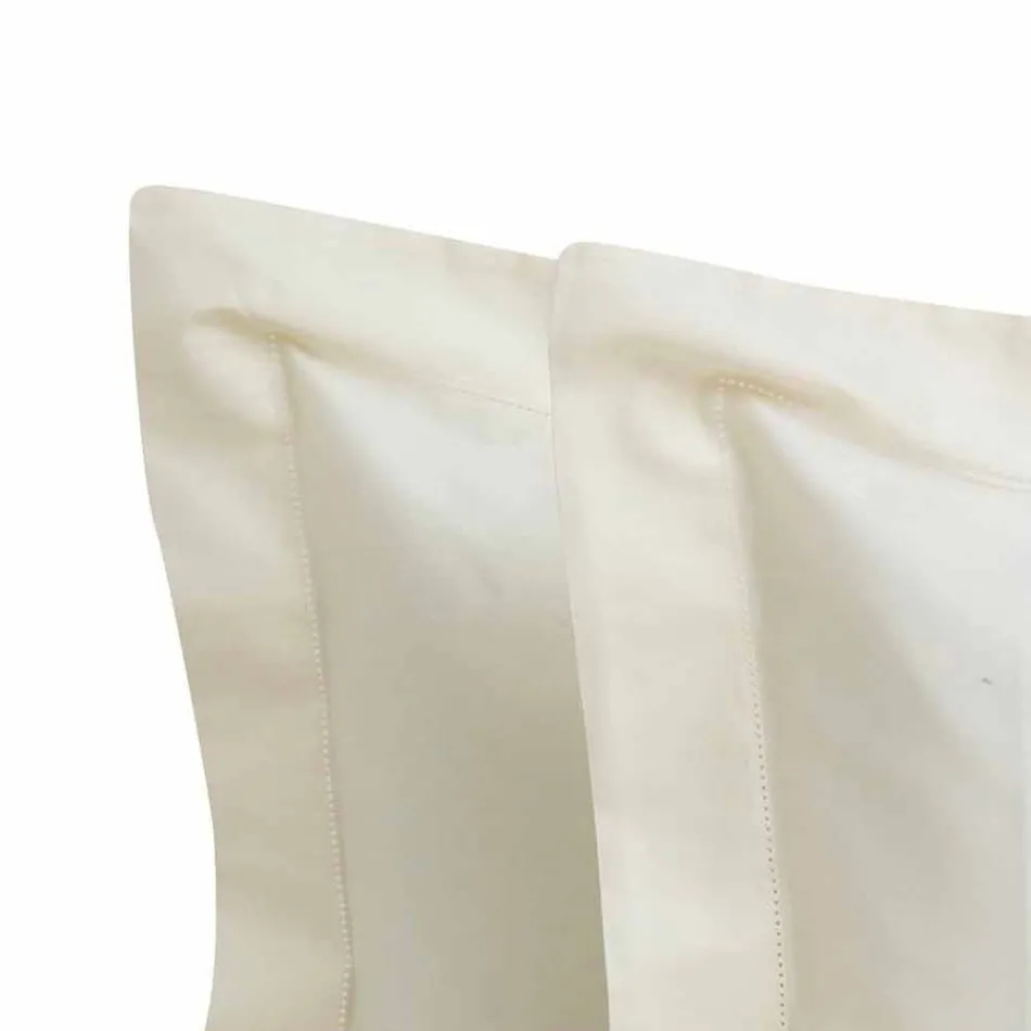 Jednobarevné listy kompletní v bavlněné saténové pro dvoulůžko - ibišek Viadurini