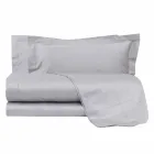 Jednobarevné listy kompletní v bavlněné saténové pro dvoulůžko - ibišek Viadurini