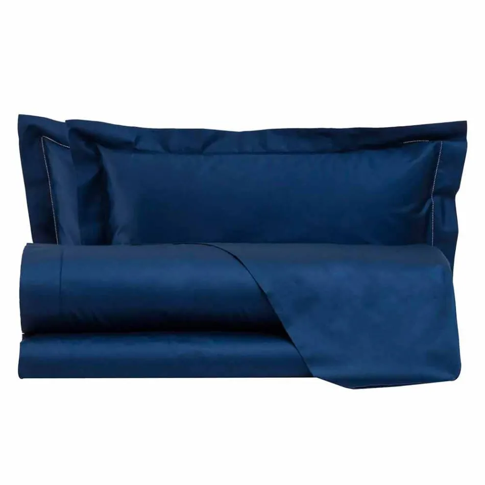 Jednobarevné listy kompletní v bavlněné saténové pro dvoulůžko - ibišek Viadurini