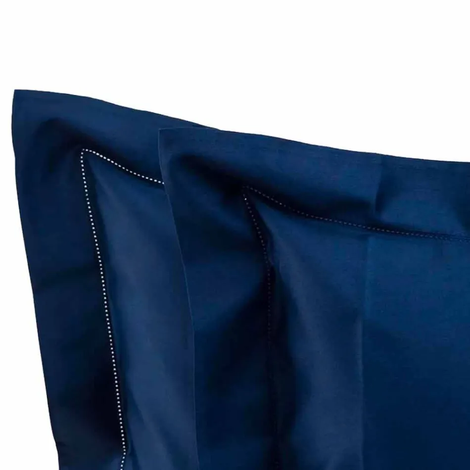 Jednobarevné listy kompletní v bavlněné saténové pro dvoulůžko - ibišek Viadurini