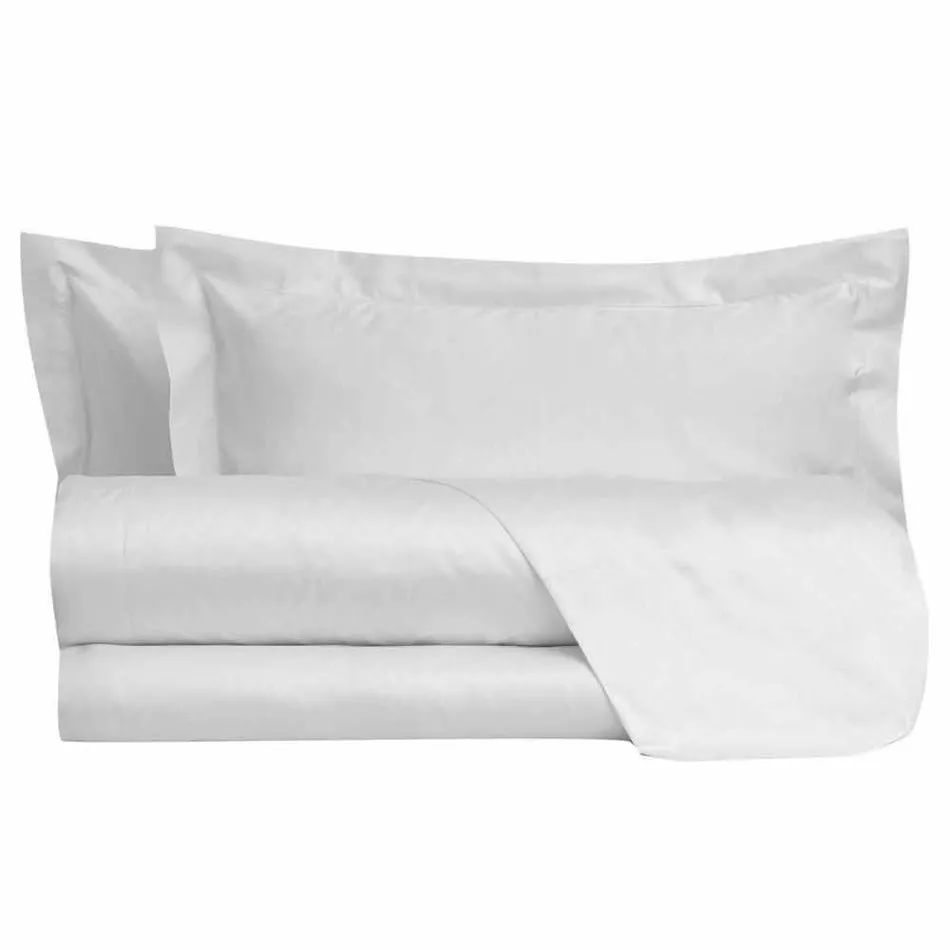 Jednobarevné listy kompletní v bavlněné saténové pro dvoulůžko - ibišek Viadurini