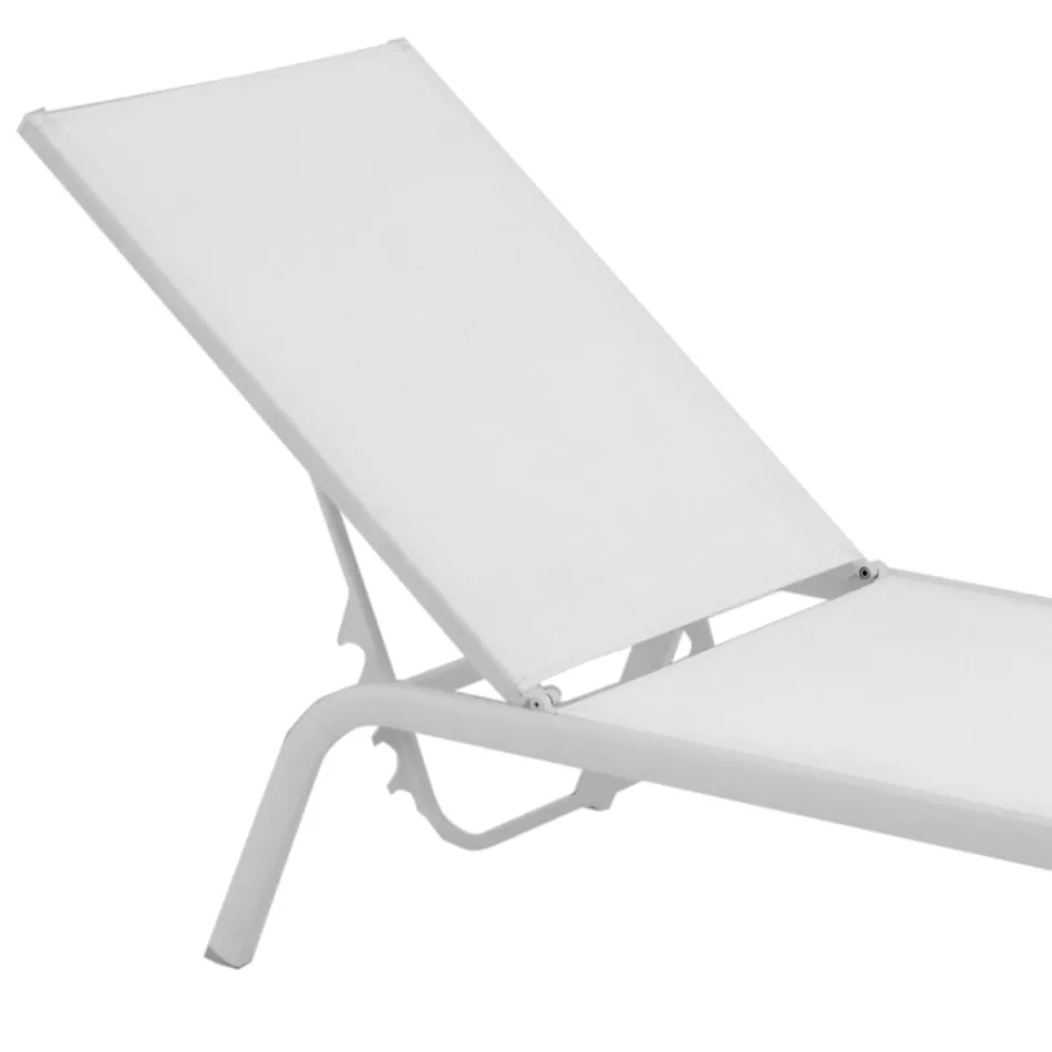 Zahradní lehátka z lakovaného hliníku a textilu, 2 kusy - Bunny Viadurini