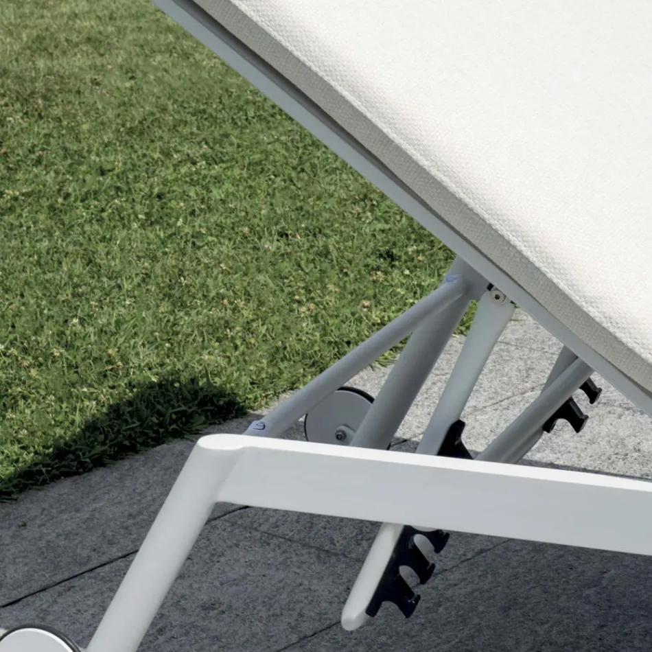 Venkovní hliníkové lehátko s polštářem 205x76 cm - Tessara Viadurini