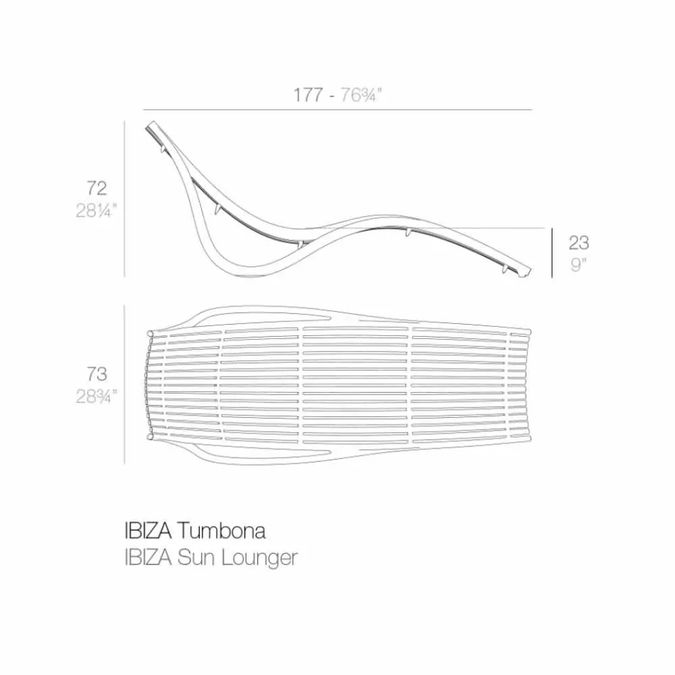 Venkovní lehátko, bílé nebo Ecru plastové 4 kusy - Ibiza od Vondom Viadurini