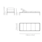 Venkovní lehátko s rámem z teakového dřeva Made in Italy - Briga Viadurini