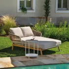 Venkovní lehátko s teakovým rámem, lany a polštáři - stan Viadurini