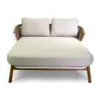 Venkovní lehátko s teakovým rámem, lany a polštáři - stan Viadurini