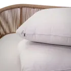 Venkovní lehátko s teakovým rámem, lany a polštáři - stan Viadurini