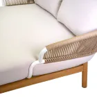 Venkovní lehátko s teakovým rámem, lany a polštáři - stan Viadurini