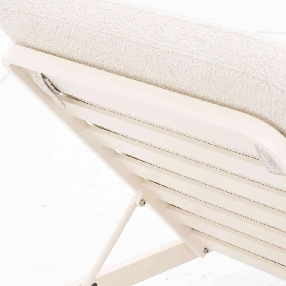 Venkovní lehátko z hliníku a látky s kolečky - Solaria Viadurini