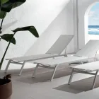 Venkovní solárium z hliníku a textilu se zatahovacími kolečky, 2 kusy – osel Viadurini