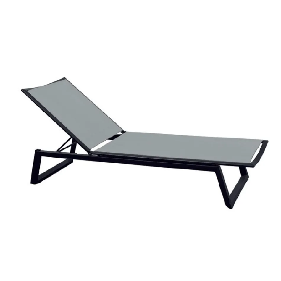 Venkovní solárium z hliníku a textilu se zatahovacími koly, 2 kusy – osel Viadurini