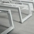 Venkovní lehátko z hliníku a textilu se zatahovacími kolečky, 2 kusy – osel Viadurini