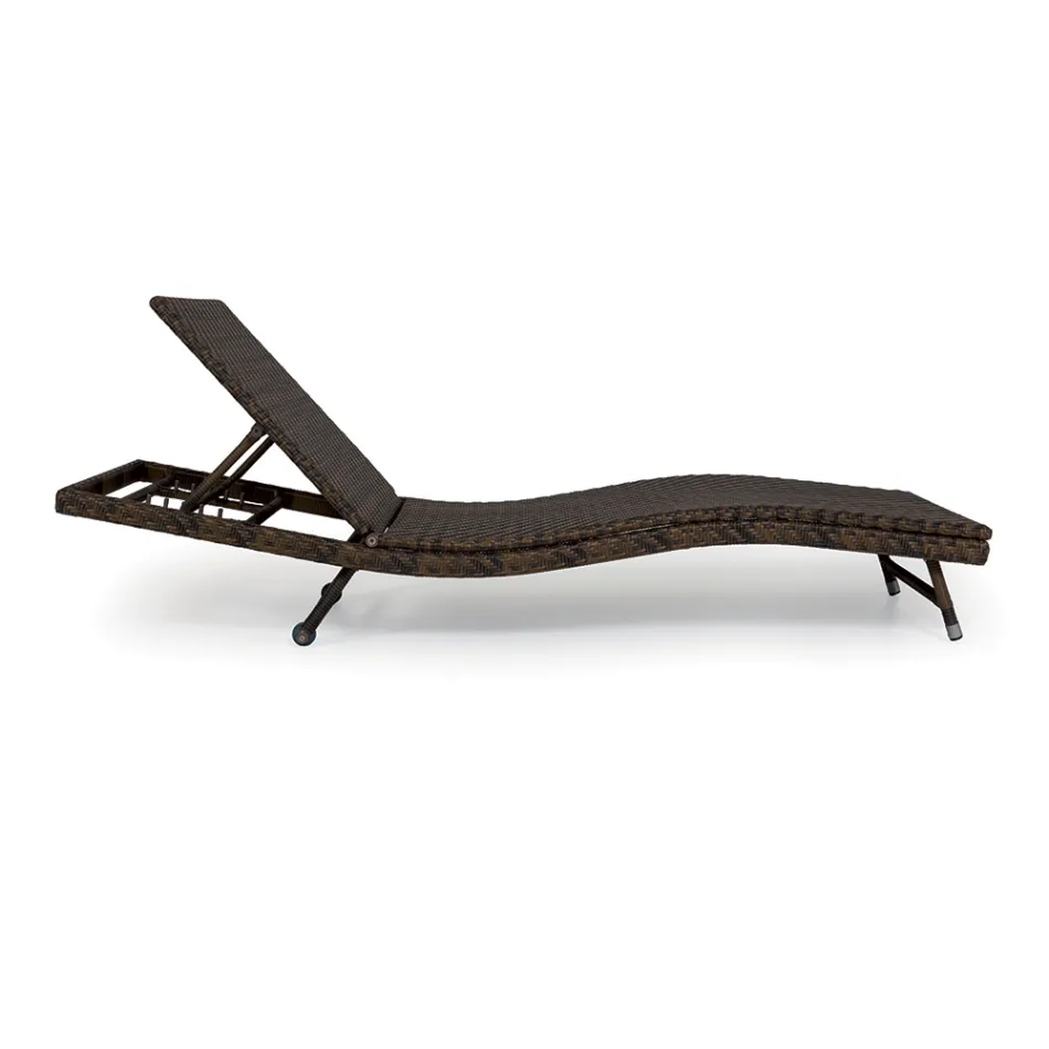 Venkovní lehátko z polyratanu s kolečky - Meredith Viadurini