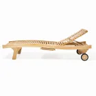 Venkovní lehátko z přírodního teaku - Yggdrasil Viadurini