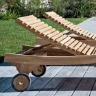 Venkovní lehátko z přírodního teaku - Yggdrasil Viadurini