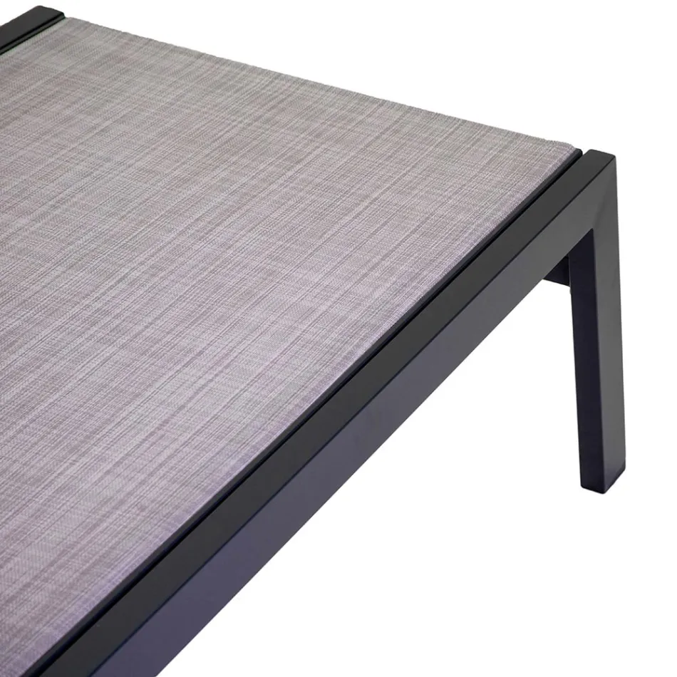 Venkovní lehátko z hliníku a textilenu se 2 kolečky - kostým Viadurini