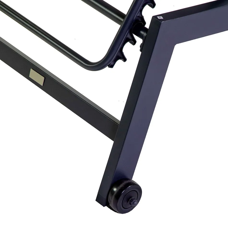 Venkovní lehátko z hliníku a textilenu se 2 kolečky - kostým Viadurini