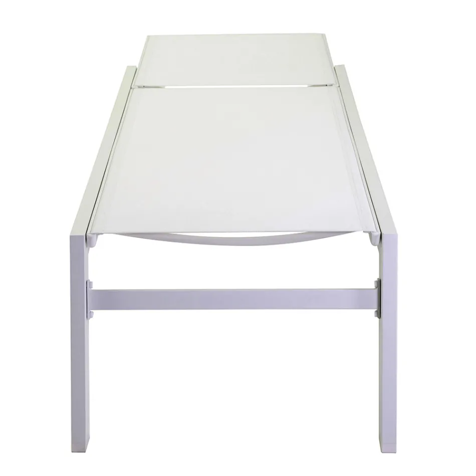 Venkovní lehátko z hliníku a textilenu se 2 kolečky - kostým Viadurini