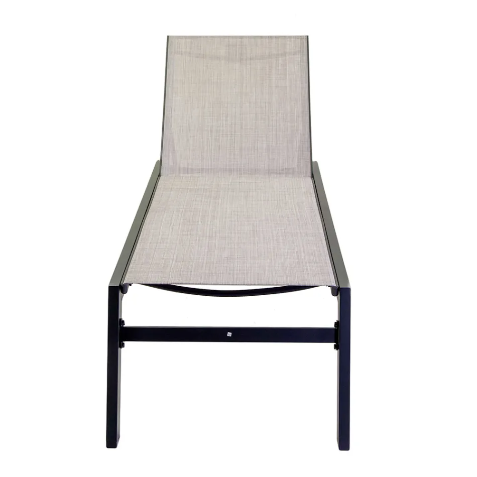 Venkovní lehátko z hliníku a textilenu se 2 kolečky - kostým Viadurini