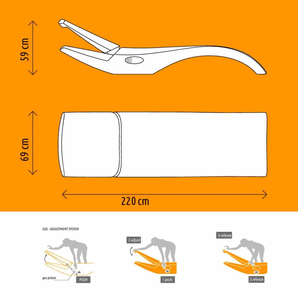 Zahradní lehátko v bílém plastu - Zoe od Mayyour Viadurini