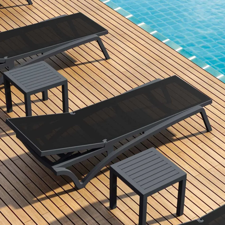 Stohovatelné zahradní lehátko z polypropylenu a barevného textilu - Artelia Viadurini