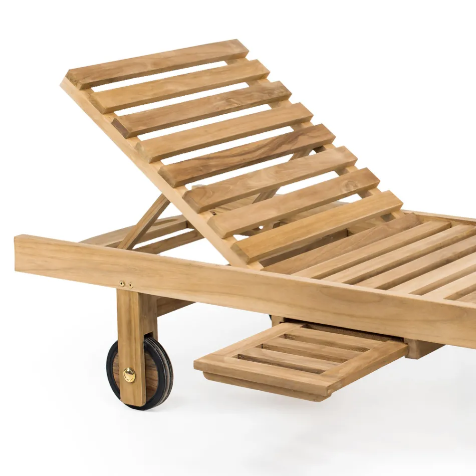 Zahradní válenda z přírodního teakového dřeva - Yggdrasil Viadurini