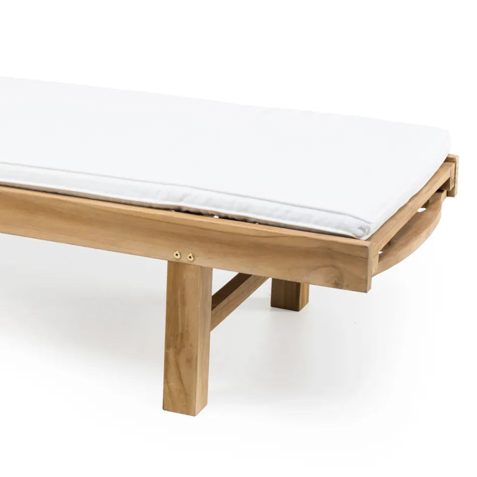 Zahradní lehátko z přírodního teakového dřeva - Yggdrasil Viadurini