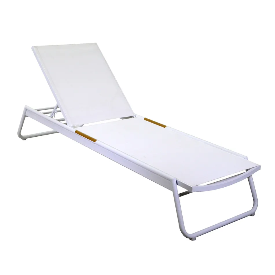 Dětská postýlka z hliníku a textilenu s vložkou z polywoodového dřeva - Ink Viadurini