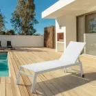 Moderní zahradní lehátko z hliníku s kolečky pro venkovní použití - Franz Viadurini