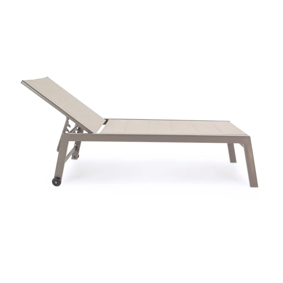 Moderní zahradní lehátko z hliníku s kolečky pro venkovní použití - Franz Viadurini