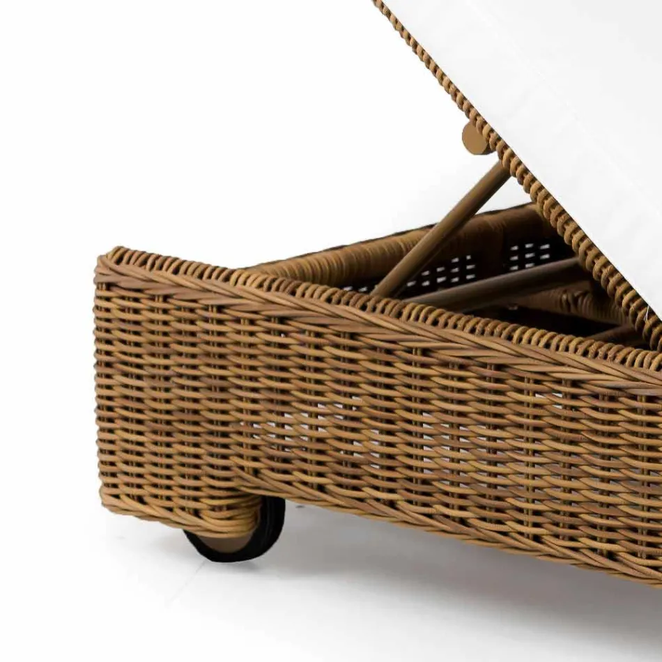 Jedno nebo dvojité venkovní lehátko v luxusním syntetickém ratanu - Yves Viadurini