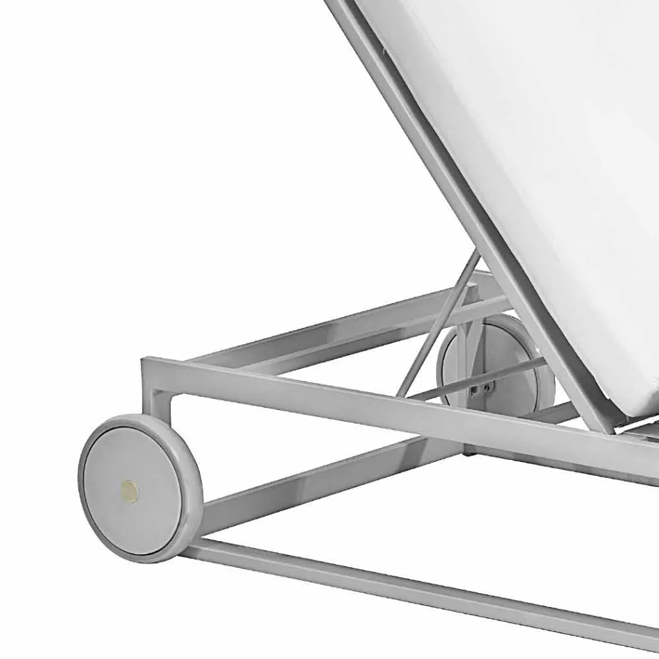 Zahradní lehátko z hliníku, kol a sklopného opěradla - Julie Viadurini